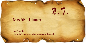 Novák Timon névjegykártya